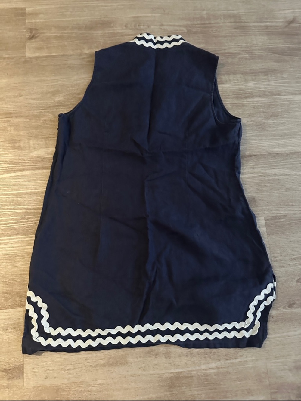 Sail to Sable Navy Tunic Dress with White Scalloped Trim - Picture 8 of 8